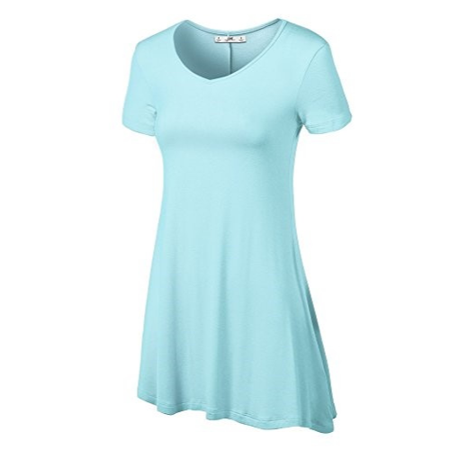 Short Sleeve Tunic Top AQUA WICKED WONDERS