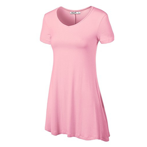 Short Sleeve Tunic Top PINK PINK / 2X Short Sleeve Tunic Top PINK PINK / 2X