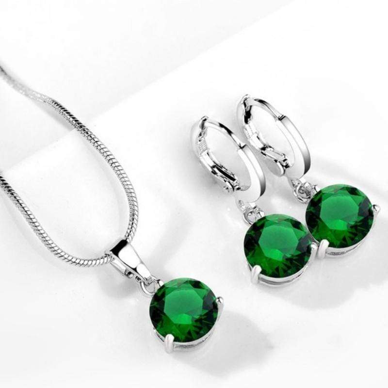 slim fit dress slacks EMERALD GREEN EARRINGS| Rebekajewelry main image 1