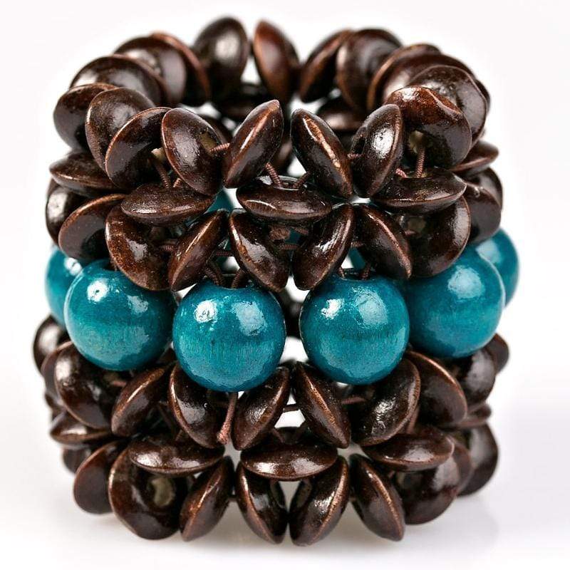 Here Today, Gone To-MAUI Brown and Blue Stretchy Bracelet