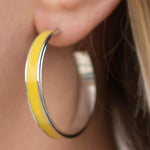 Pop Culture Yellow Hoop Earrings