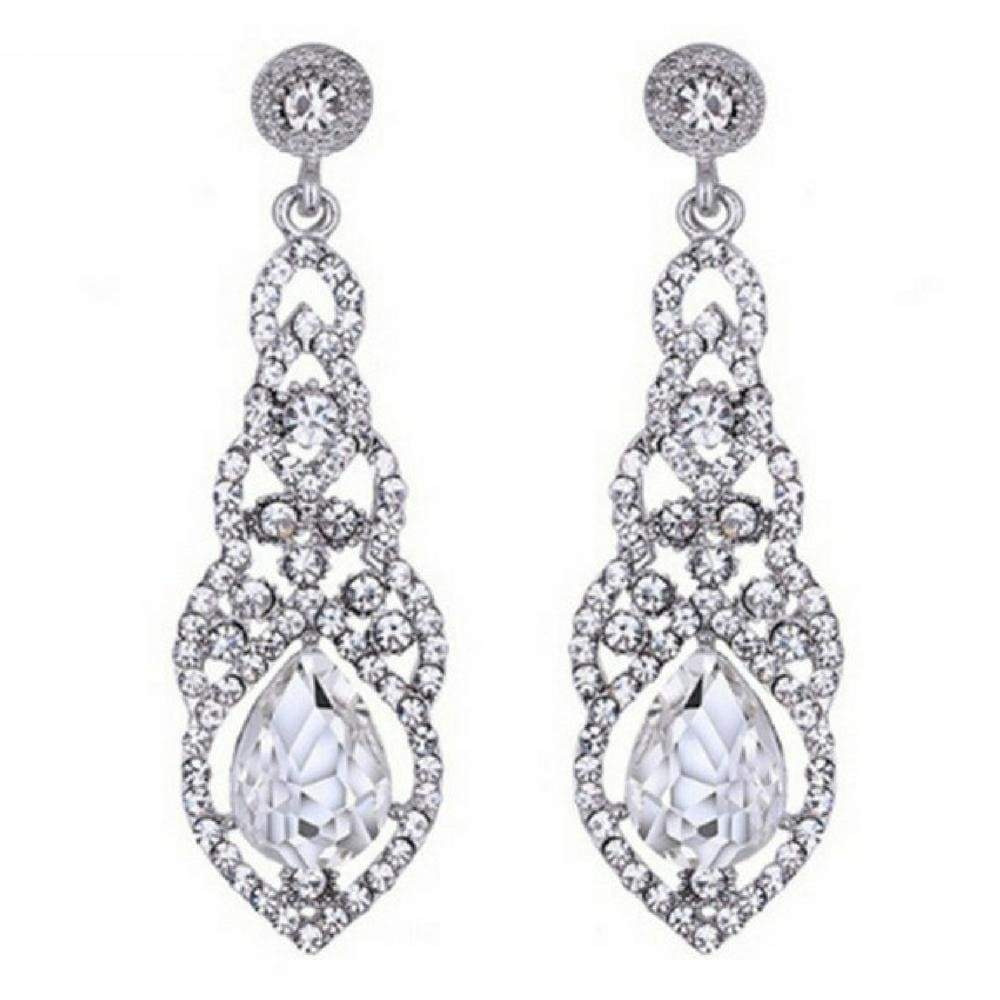 White gem online earrings