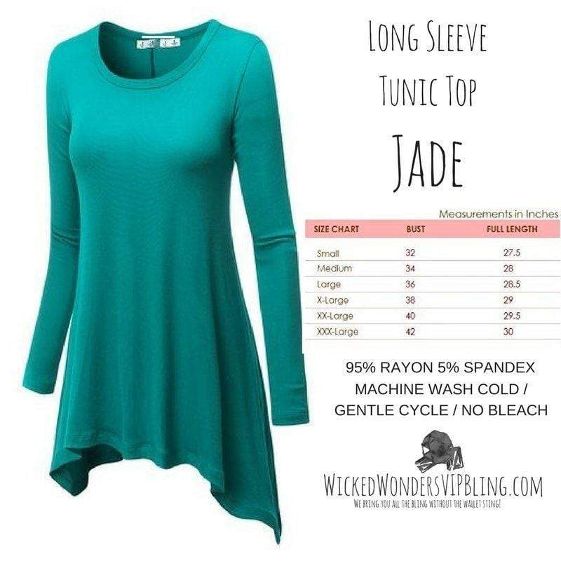 Long Sleeve Tunic Top Jade