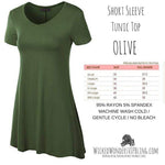 Short Sleeve Tunic Top OLIVE