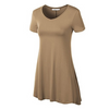 Short Sleeve Tunic Top TAUPE