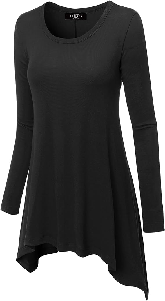 Long Sleeve Tunic Top Black Black / X-Large Long Sleeve Tunic Top Black Black / X-Large
