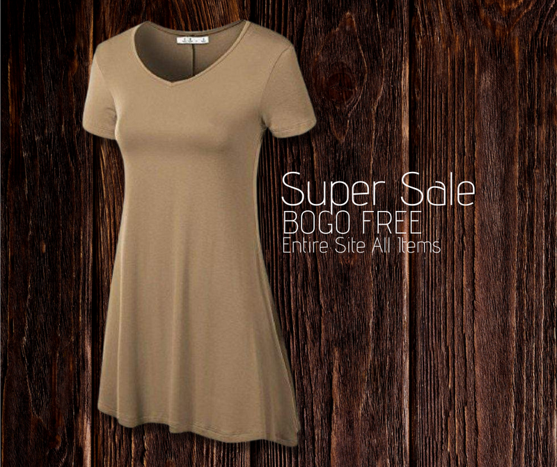Short Sleeve Tunic Top TAUPE