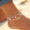 Infinity Beach Silver and White Anklet