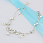 Infinity Beach Silver and White Anklet