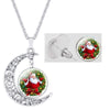 Santa Baby Glass Necklace and Earrings Set