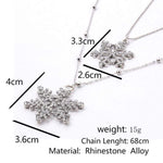 Winter Snowflakes Dual Layer Necklace and Earrings Set