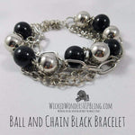 Ball and Chain Black Bracelet