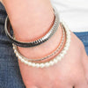 Crazy Little Thing Called Love White & Silver Set of Bangle Bracelets