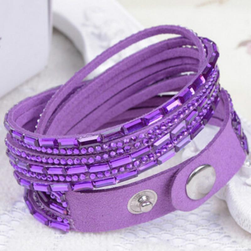 Crystal Explosion Purple Snap Wrap Bracelet (or Choker Necklace)