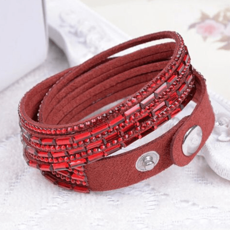 Crystal Explosion Red Snap Wrap Bracelet (or Choker Necklace)