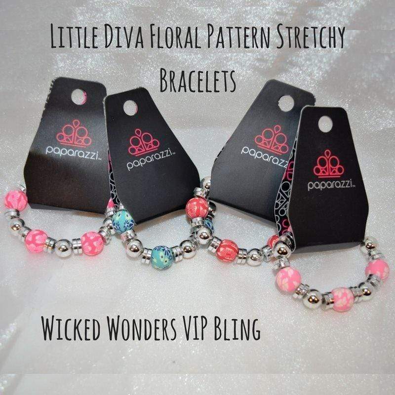 Little Diva Floral Pattern Stretchy Bracelets