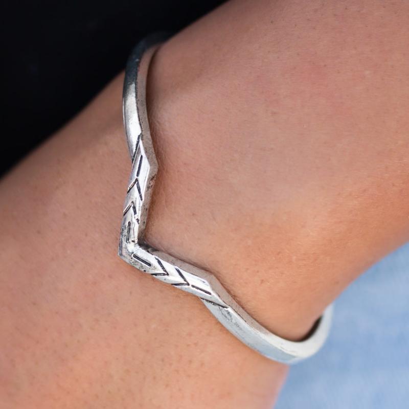 Little Egypt Silver Skinny Cuff Bracelet