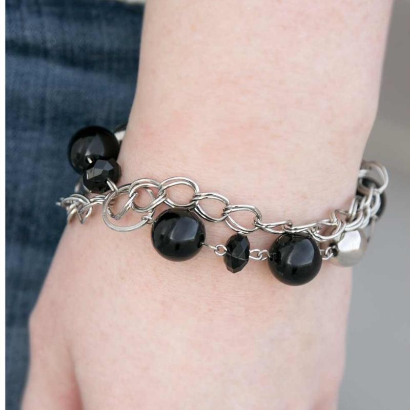 One of the Classics Silver and Black Bracelet