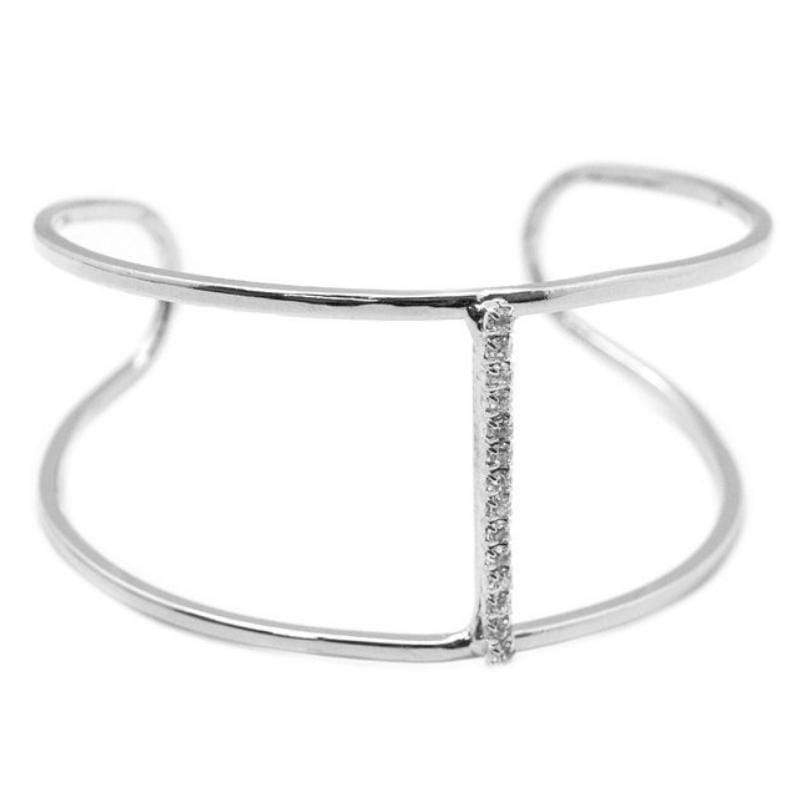 Outshining the Competition White Skinny Cuff Bracelet