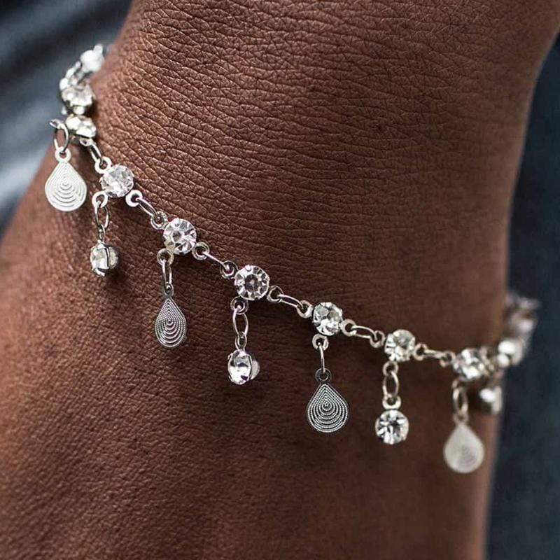 Rain, Rain, Go Away White Rhinestone Bracelet