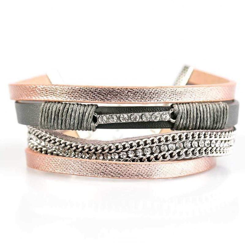 Rise To The Challenge Silver Pink Bracelet