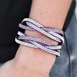 Send in the SPARKLE! Purple Snap Closure Wrap Bracelet