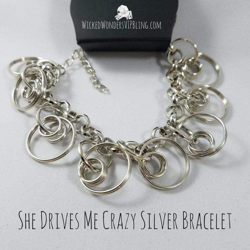 She Drives Me Crazy Silver Bracelet