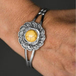 Solar FLOWER Yellow Cuff Bracelet