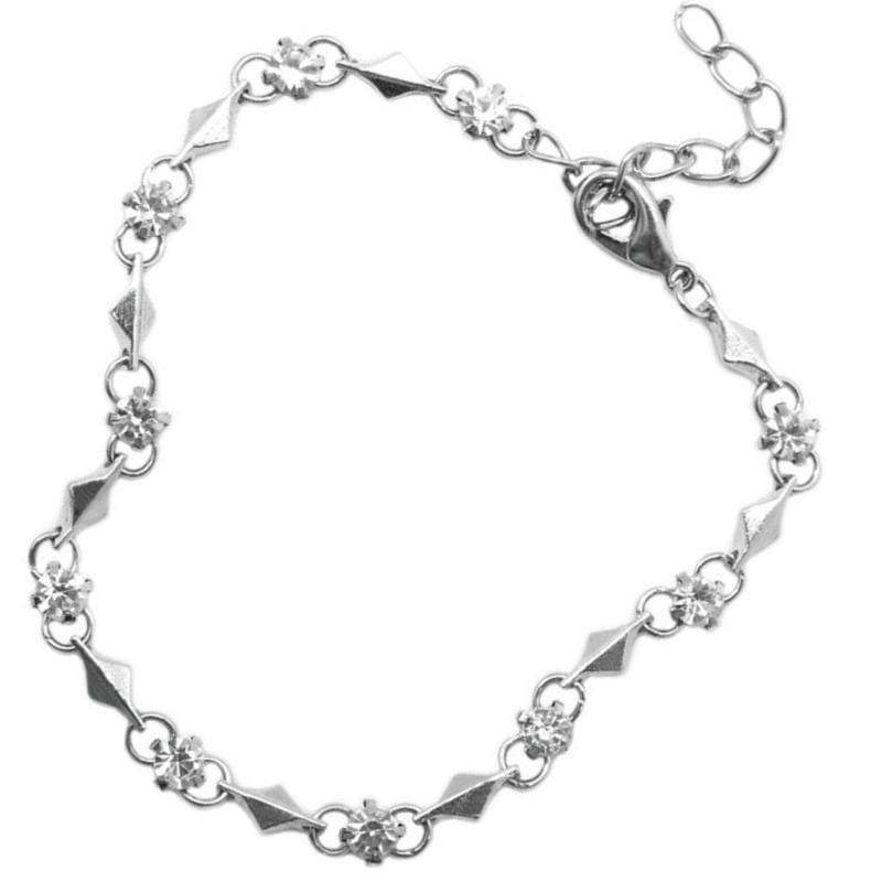 Sparkle and Shine Dainty Silver and White Bracelet