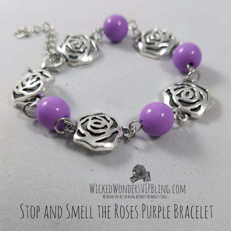 Stop and Smell the Roses Purple Bracelet