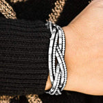 Too Cool For School Black Snap Closure Bracelet