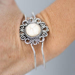 Totally Off the Hinges White Cuff Bracelet