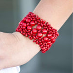 Tropical Bliss Red Stretchy Bracelet