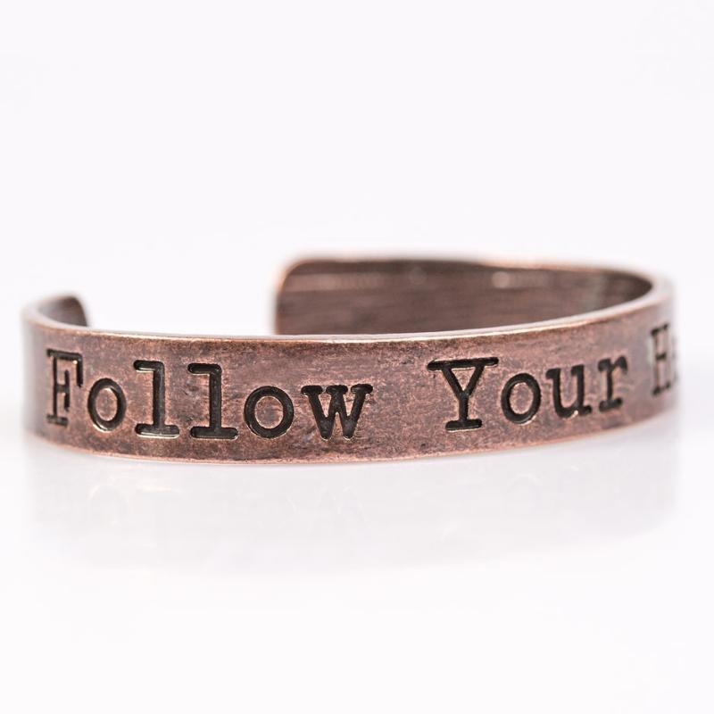 Wherever Your Heart Takes You Copper Skinny Cuff Bracelet
