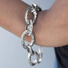Young Buck Silver and White Rhinestone Bracelet