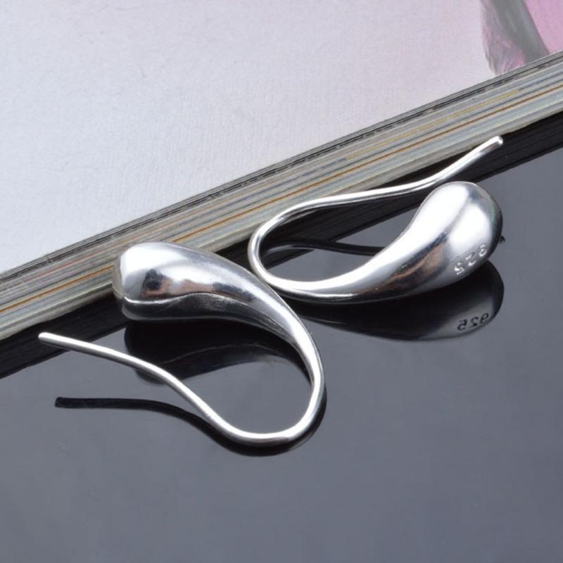 A Little Loopy Silver Teardrop Hoop Earrings