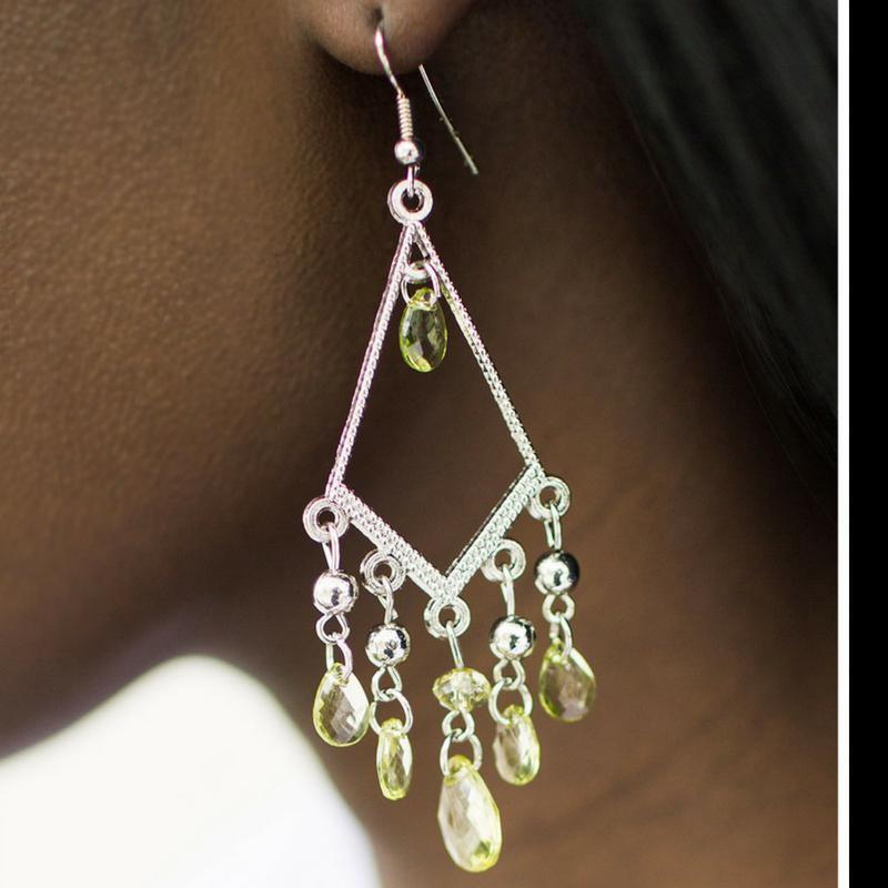 A Run For Your Money Green Earrings