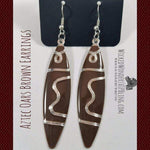 Aztec Oars Brown Earrings