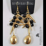 Busy Body Black and Gold Earrings