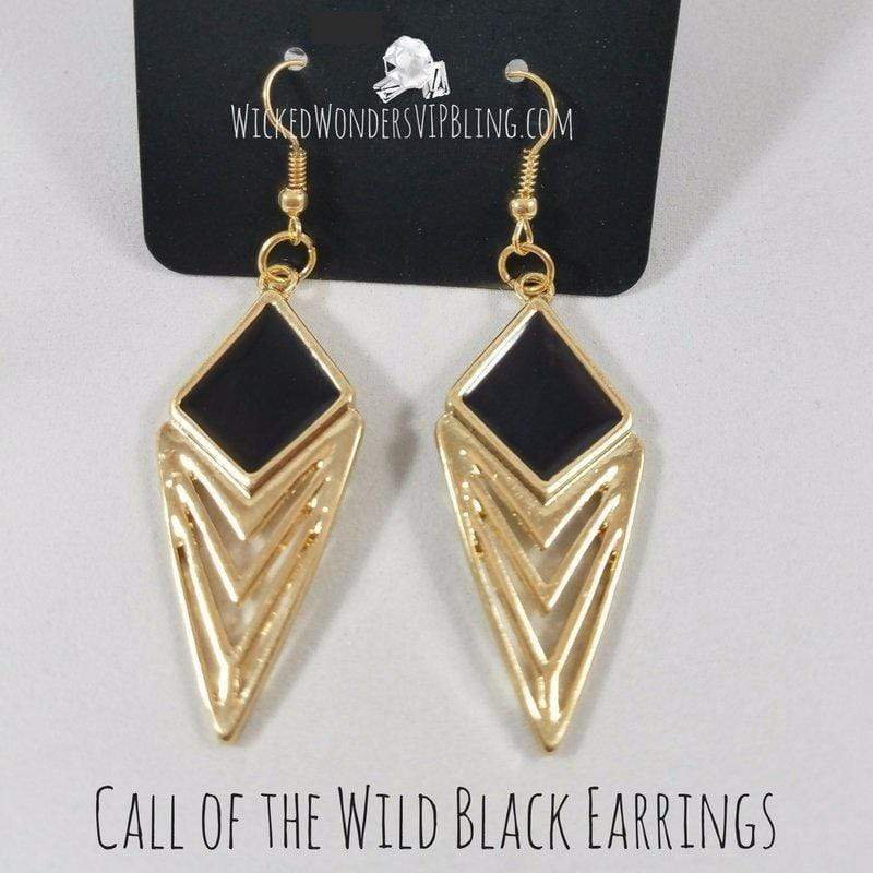 Call of the Wild Black Earrings