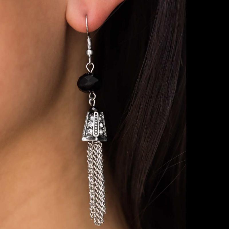 Can I Borrow a Cup of Shimmer Black Earrings