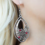 Decorated Detail Red Earring