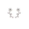 Flirty Floral Dainty White Post Earrings