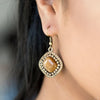Glam Glow Brass Moonstone Earrings