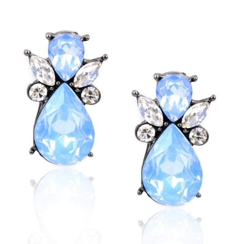 Glass Angels Ice Blue Gem Earrings