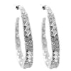 Glitzy By Association Silver and White SUPER Bling Hoop Earrings