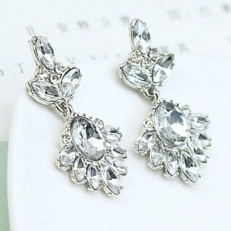 Leaf It to Gems White Statement Earrings