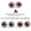Little Diva Crown Jewel Gem Earrings