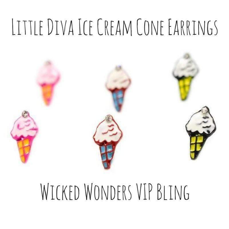 Little Diva Ice Cream Cone Earrings