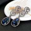 Maximum Vintage Royal Blue Gem Statement Earrings